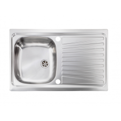 Ανοξείδωτος Νεροχύτης 79×50 Επικαθήμενος με 1 Γούρνα και Μαξιλάρι  Sanitec Mondial  11561 1VR Inox Αγυάλιστος